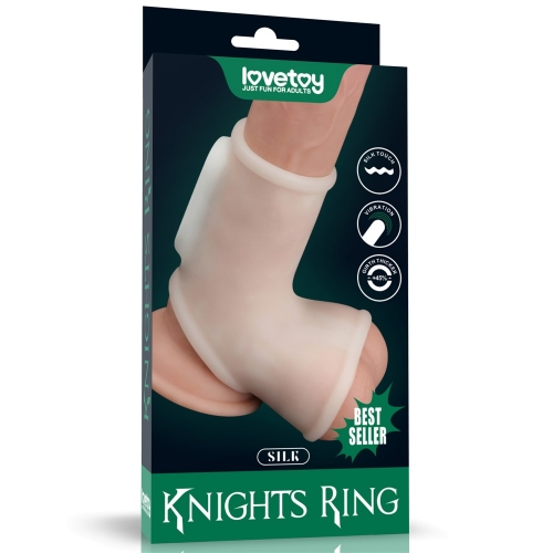 Насадка Silk Knights Ring With Scrotum Sleeve white