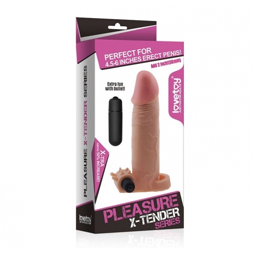 Удлиняющая насадка на пенис Pleasure X-Tender Vibrating Penis Sleeve Add 2"