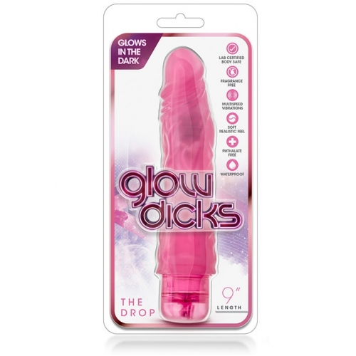 Вібратор GLOW DICKS THE DROP PINK