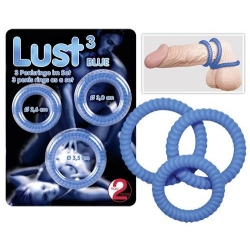 Эрекционные кольца Lust 3 Blue
